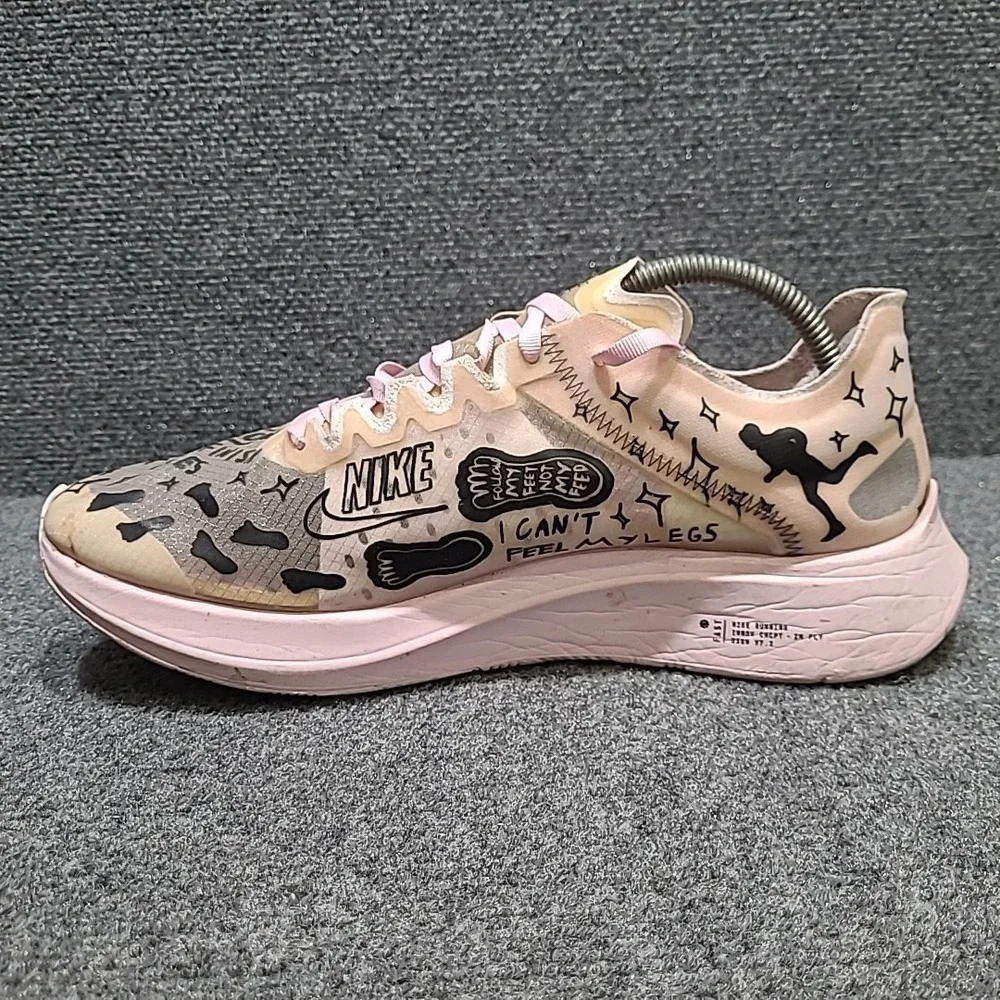 Nike Nathan Bell x Zoom Fly SP Doodles Size 10.5 AT5242-100 Men's Pink Sneakers